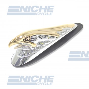 Chrome/Gold "Live To Ride" Eagle Fender Emblem 07-83231