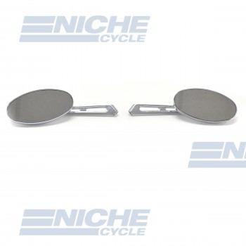 Billet Oval Mirror Set For Metric Cruisers - Short Stem 20-26305