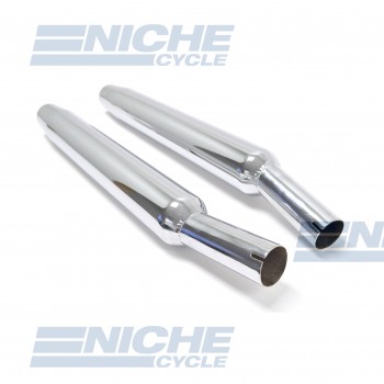 MAC Universal 1.5" Kick-Up Exhaust Mufflers 903-1321 Taper Chrome 1-1/2" 903-1321