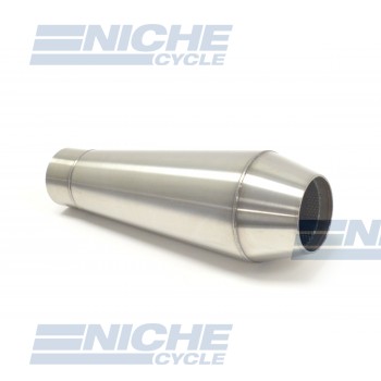 Reverse Cone Slip On Stainless Steel Muffler 12" MC-12-SS