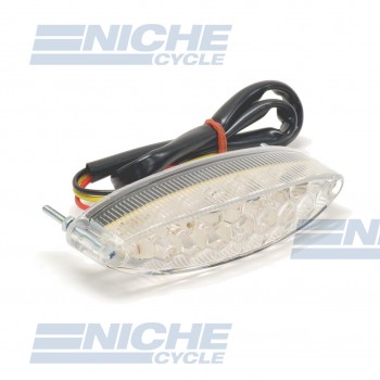 Universal LED oval Taillight - Clear Lens 62-21650