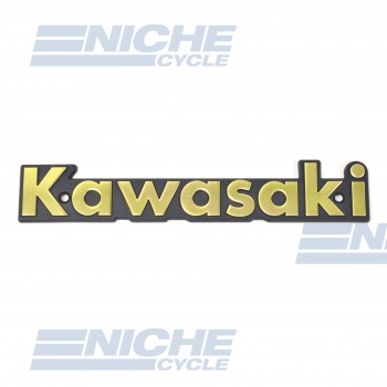 Classic Kawasaki Tank Badge Gold/Black 43-95912