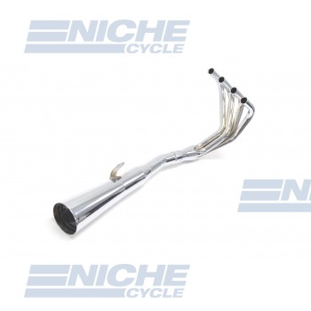 Honda CB400F 75-77 MAC 4-Into-1 Chrome Megaphone Exhaust System 001-0501