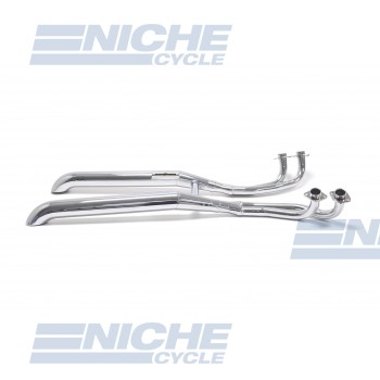 Honda GL1000 Gold Wing 75-79 4-Into-2 Chrome Turndown Exhaust System 001-1718