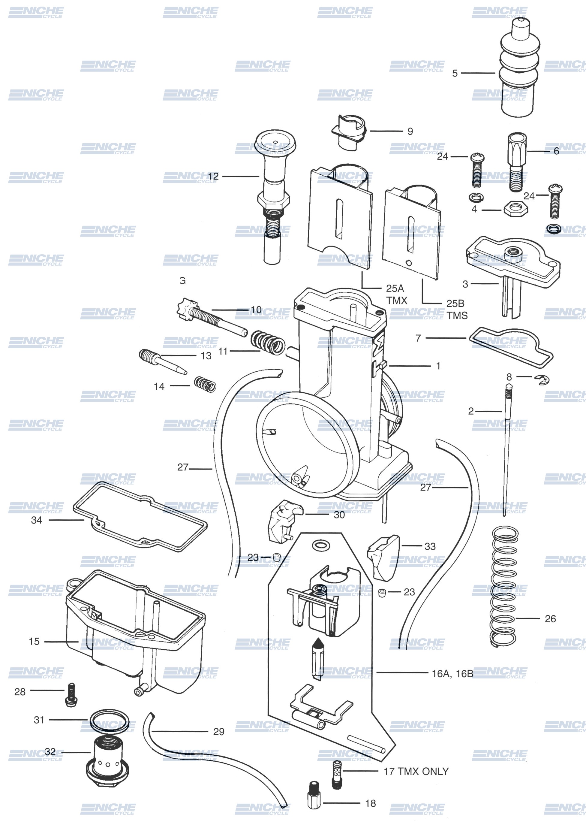 Mikuni TM35-1 Exploded View - Replacement Parts Listing TM35-1_parts_list