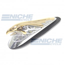 Chrome/Gold "Live To Ride" Eagle Fender Emblem 07-83231
