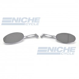 Billet Oval Mirror Set For Metric Cruisers - Long Stem 20-26307