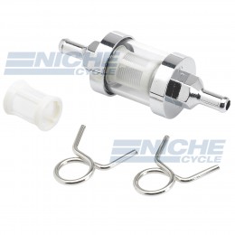 Fuel Filter- Inline Glass Chrome 1/4" 14-34451