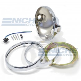 Headlight Shell 7" Kawasaki Fit- Chrome 66-65042
