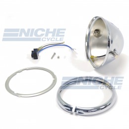 5-3/4" Bates Style Chrome Headlight Shell Kit 66-84100