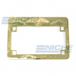 Motorcycle License Plate Frame Gold Eagle 86-42650