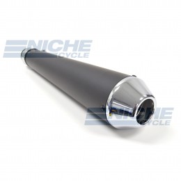 17" Black & Chrome Shorty Reverse Cone Muffler 80-84030BC