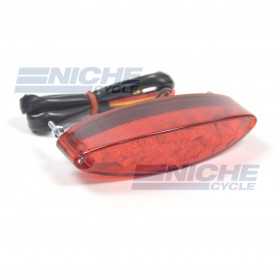 Universal LED oval Taillight - Red Lens
