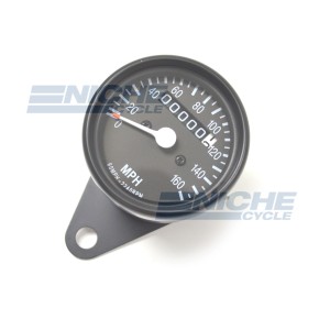 Mini Speedo 2240=60MPH Trip/Clamp Black 58-43670B