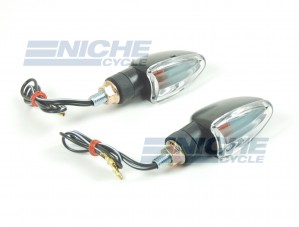 Arrow Deco Turn Signals - Black/Clear 61-83743