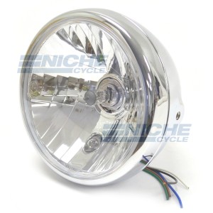 7.5" Side Mount Complete Headlight Assembly Chrome ECE 7EKSF-H-E