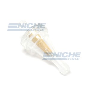 Universal Motorcycle ATV Scooter 3/16"-1/4" Fuel Filter Clear Inline Brass 2" Long 6mm A-FF009-6