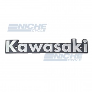 Classic Kawasaki Tank Badge Silver/Black 43-95911