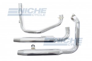 Honda Shadow VT700 VT800 Staggered 2-Into-2 Chrome Taper Exhaust System 001-3821