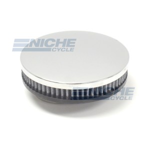 Offset Slim Pancake 58mm Chrome Air Filter RC-305