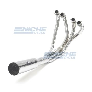 Honda CB750/900/1100 TRY-Y 4-Into-2-to-1 Chrome Megaphone Exhaust System 001-0104 