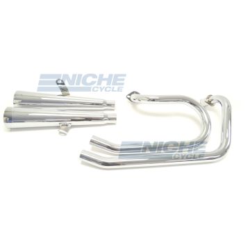 Honda VT500 Ascot 83-84 2-Into-2 Chrome Megaphone Exhaust System 001-2527 