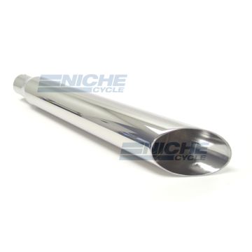 18" 1.75" ID Mechanical Baffle Motorcycle Muffler Slash Cut Chrome 1.75" 009-0514 