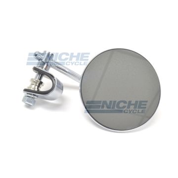Universal Motorcycle Chrome Mirror 4" Stem 4" Mirror 7/8 or 1" Bars 20-06804 