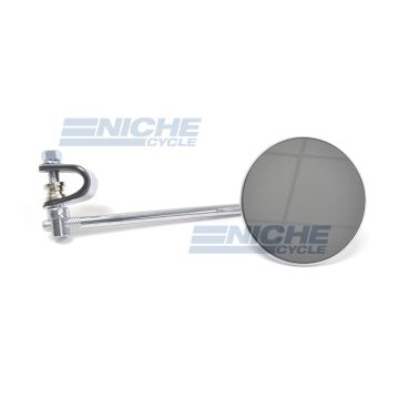Universal Motorcycle Chrome Mirror - 8" Stem 4" Mirror - Fits 7/8 or 1" Bars 20-06808 