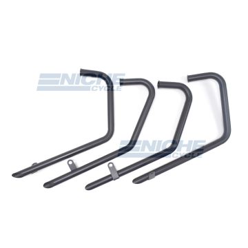 Honda CB750K 77-78 Drag Pipes TT Black Slash Cut Exhaust System 201-1506 
