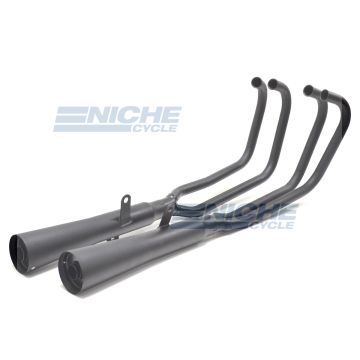 Honda CB750 77-78 4-Into-2 Black Megaphone Exhaust System 201-1509 