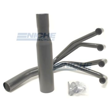 Honda 550 Nighthawk SC 83-84 4-1 Black Exhaust System w/ Canister Muffler 201-3401 