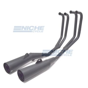 Yamaha XJ750 Seca 750 Removable Baffles 4-Into-2 Black Megaphone Exhaust System 204-1409 