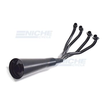Honda CB750K 69-76 MAC 4-Into-1 Black Megaphone Exhaust System 501-1401 