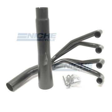 Honda 550 Nighthawk SC 83-84 4-1 Black Exhaust System w/ Megaphone Muffler 501-3401 