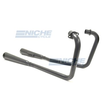 Kawasaki KZ400 KZ440 MAC 2-Into-2 Black Megaphone Exhaust System 502-0133 