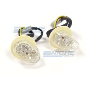 Front Fairing Mounted LED Clear Turn Signals - Yamaha 61-89570 
