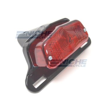 Lucas Style Taillight & Plate Holder - Gloss Black 62-21510B 