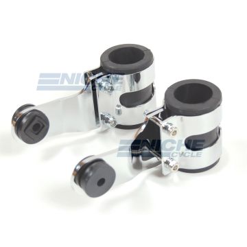 Chromed Aluminum Headlight Brackets - Heavy Duty 66-35850 