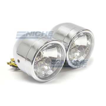 Dual Beam 3.5" Crystal Clear Lens Headlights - Chrome 66-64430 