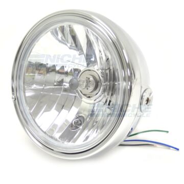 7.5" Side Mount Complete Headlight Assembly Chrome ECE 6J8F-H-E/C 