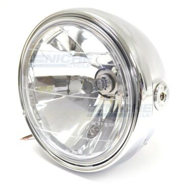 7.5" Side Mount Complete Headlight Assembly Chrome DOT 6J8F-H/C 