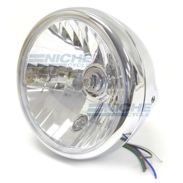 7.5" Side Mount Complete Headlight Assembly Chrome ECE 7EKSF-H-E 