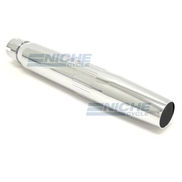 16" Chrome Ribbed Tapered Muffler 80-25330 