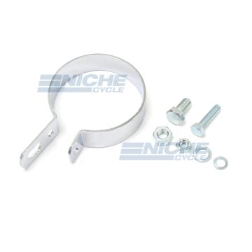 Chrome 2.5" Muffler Center Clamp with Integrated Hanger Mount 80-62345 