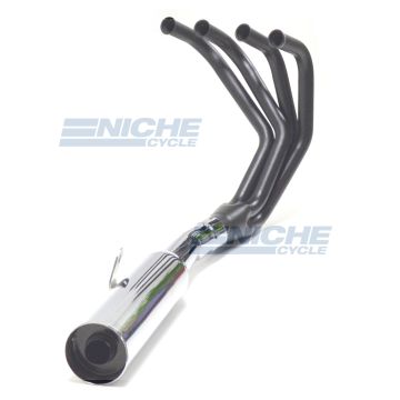 Honda CB400F 75-77 MAC 4-Into-1 Black,Chrome Canister Exhaust System 801-0501 
