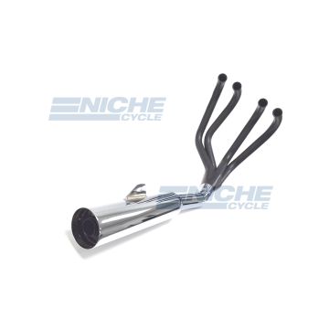 Honda CB500/4 CB550 MAC 4-Into-1 Black/Chrome Canister Exhaust System 801-0601 