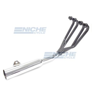 Yamaha XJ550 Seca Maxim 4-Into-1 Black,Chrome Canister Exhaust System 804-0501 