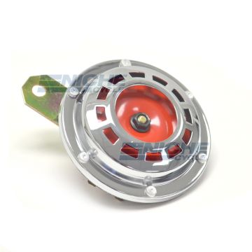 Horn- Chrome/Red 93mm 12 Volt 86-18082 
