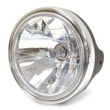 7.5" Side Mount Complete Headlight Assembly Black/Chrome DOT 8K7F-H/B 